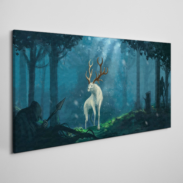 Foto auf leinwand Waldgeist mit Geweih