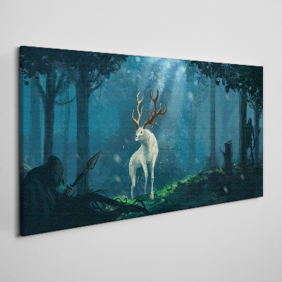 Foto auf leinwand Waldgeist mit Geweih