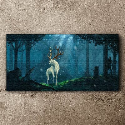 Foto auf leinwand Waldgeist mit Geweih