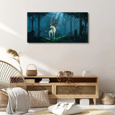 Foto auf leinwand Waldgeist mit Geweih