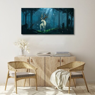 Foto auf leinwand Waldgeist mit Geweih