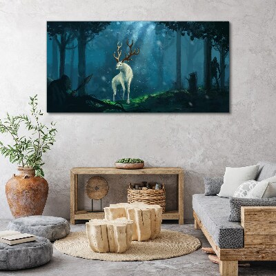 Foto auf leinwand Waldgeist mit Geweih