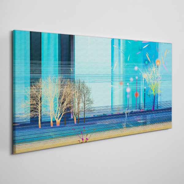 Bild auf leinwand Winterlandschaft in Blau
