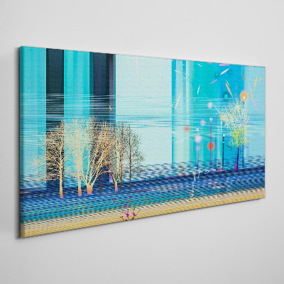 Bild auf leinwand Winterlandschaft in Blau