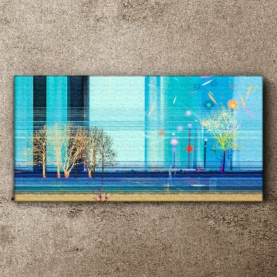 Bild auf leinwand Winterlandschaft in Blau