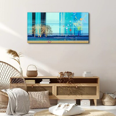 Bild auf leinwand Winterlandschaft in Blau