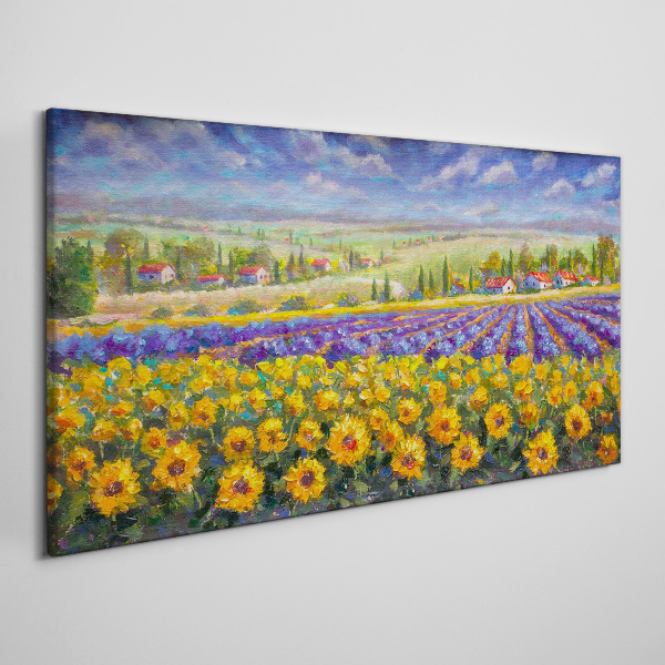 Wandbild Blumenlandschaft im Sonnenlicht