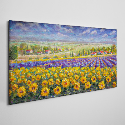 Wandbild Blumenlandschaft im Sonnenlicht
