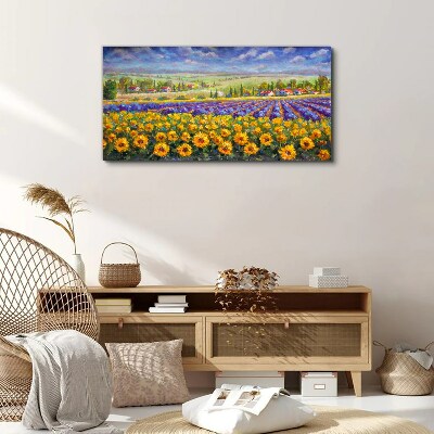 Wandbild Blumenlandschaft im Sonnenlicht