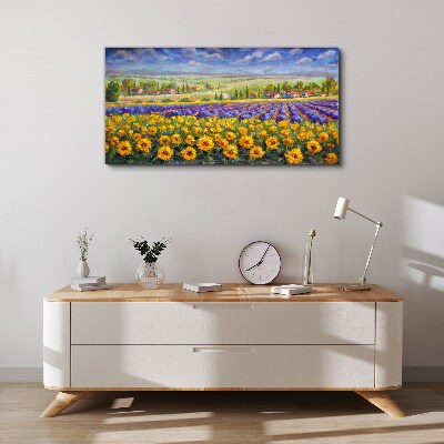 Wandbild Blumenlandschaft im Sonnenlicht