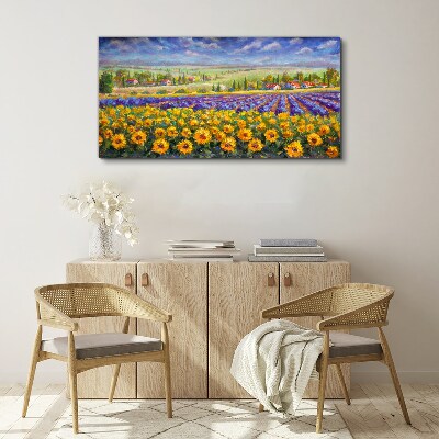 Wandbild Blumenlandschaft im Sonnenlicht