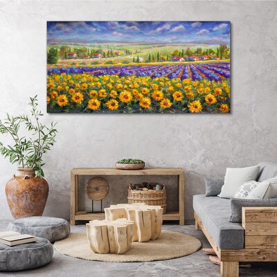 Wandbild Blumenlandschaft im Sonnenlicht