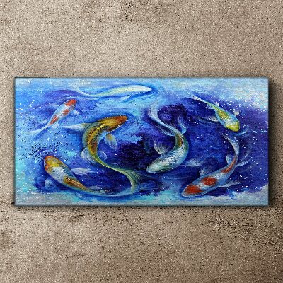 Foto auf leinwand Karpfentanz im blauen Wasser