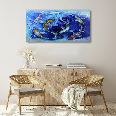 Foto auf leinwand Karpfentanz im blauen Wasser