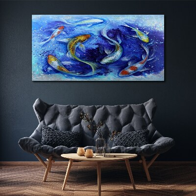 Foto auf leinwand Karpfentanz im blauen Wasser