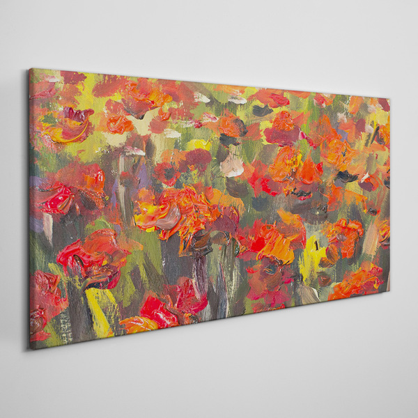 Foto auf leinwand Eine Blumenlandschaft in intensiven Farben