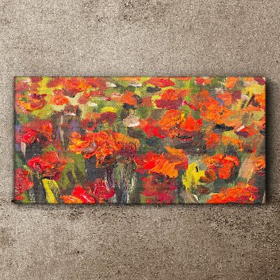 Foto auf leinwand Eine Blumenlandschaft in intensiven Farben