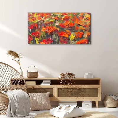 Foto auf leinwand Eine Blumenlandschaft in intensiven Farben
