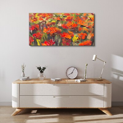 Foto auf leinwand Eine Blumenlandschaft in intensiven Farben