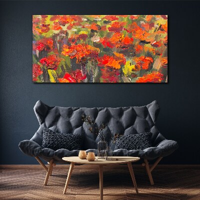 Foto auf leinwand Eine Blumenlandschaft in intensiven Farben