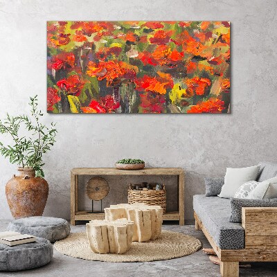 Foto auf leinwand Eine Blumenlandschaft in intensiven Farben