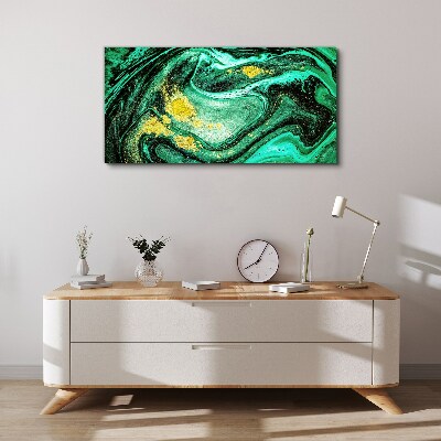 Foto auf leinwand Goldene Akzente auf grünem Hintergrund