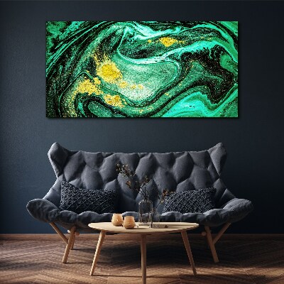Foto auf leinwand Goldene Akzente auf grünem Hintergrund