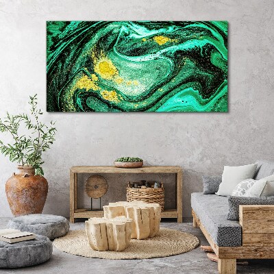 Foto auf leinwand Goldene Akzente auf grünem Hintergrund