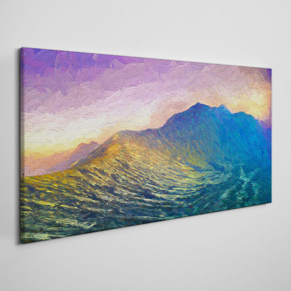 Bild auf leinwand Wellen in der untergehenden Sonne