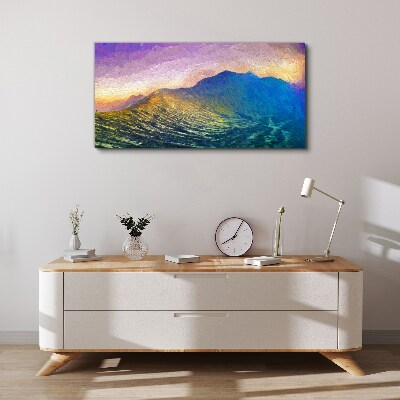 Bild auf leinwand Wellen in der untergehenden Sonne