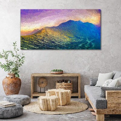 Bild auf leinwand Wellen in der untergehenden Sonne