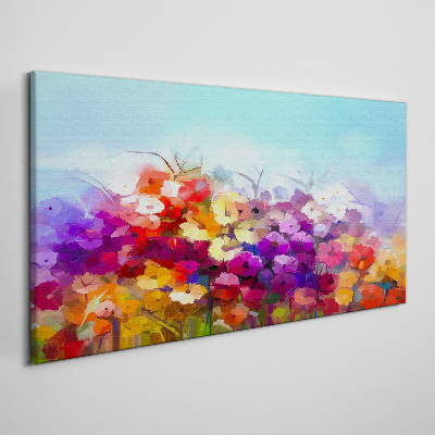 Foto auf leinwand Farbenfrohe Blumenlandschaft im Frühling