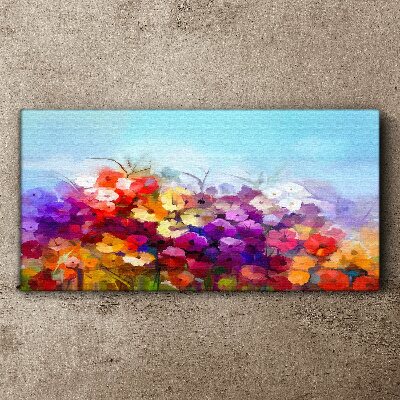 Foto auf leinwand Farbenfrohe Blumenlandschaft im Frühling