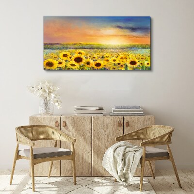 Foto auf leinwand Sonniges Blumenfeld