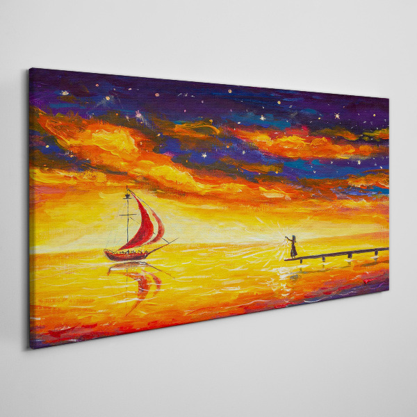 Foto auf leinwand Sonnenuntergang über dem Meer