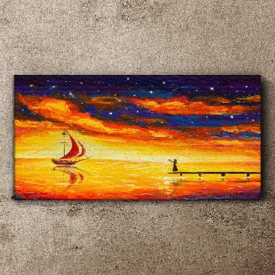 Foto auf leinwand Sonnenuntergang über dem Meer