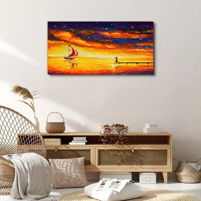 Foto auf leinwand Sonnenuntergang über dem Meer