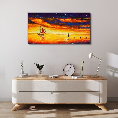 Foto auf leinwand Sonnenuntergang über dem Meer