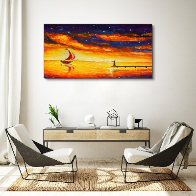 Foto auf leinwand Sonnenuntergang über dem Meer