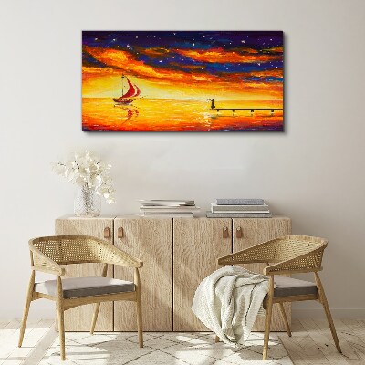 Foto auf leinwand Sonnenuntergang über dem Meer