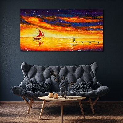 Foto auf leinwand Sonnenuntergang über dem Meer