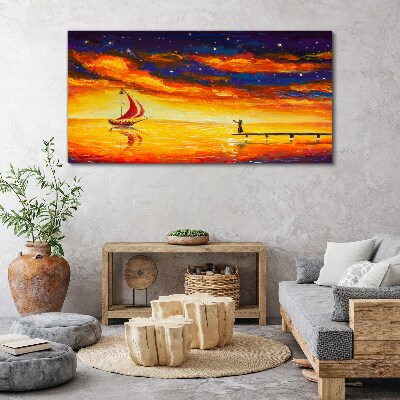 Foto auf leinwand Sonnenuntergang über dem Meer