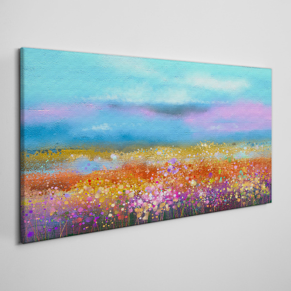 Wandbild Blumenlandschaft in Pastellfarben