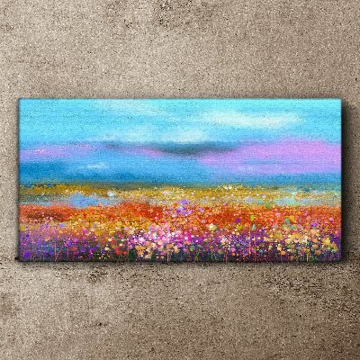 Wandbild Blumenlandschaft in Pastellfarben