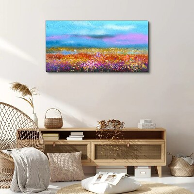 Wandbild Blumenlandschaft in Pastellfarben