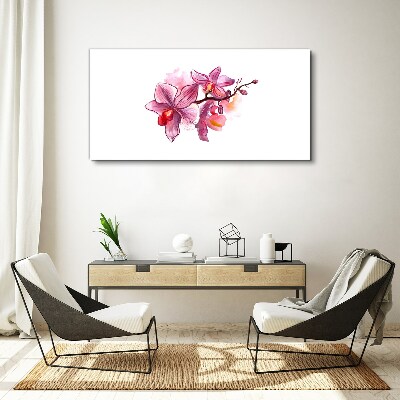 Foto auf leinwand Rosa Orchideen auf weißem Hintergrund