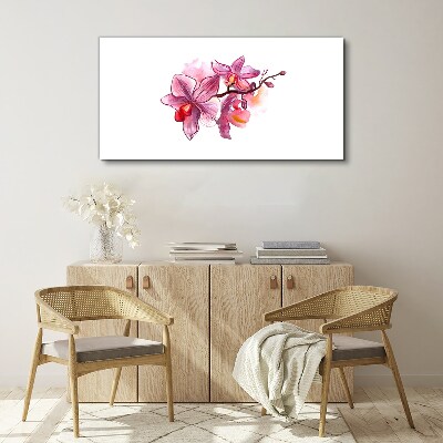Foto auf leinwand Rosa Orchideen auf weißem Hintergrund