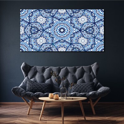 Foto auf leinwand Geometrische Muster in Blautönen
