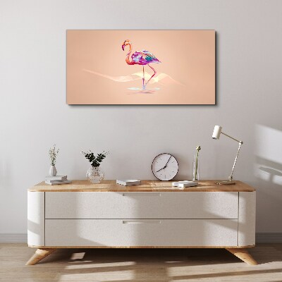 Foto auf leinwand Rosa Flamingo auf pastellfarbenem Hintergrund