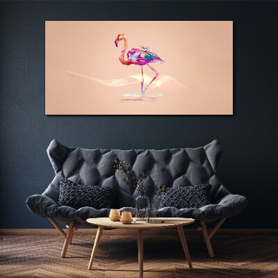 Foto auf leinwand Rosa Flamingo auf pastellfarbenem Hintergrund